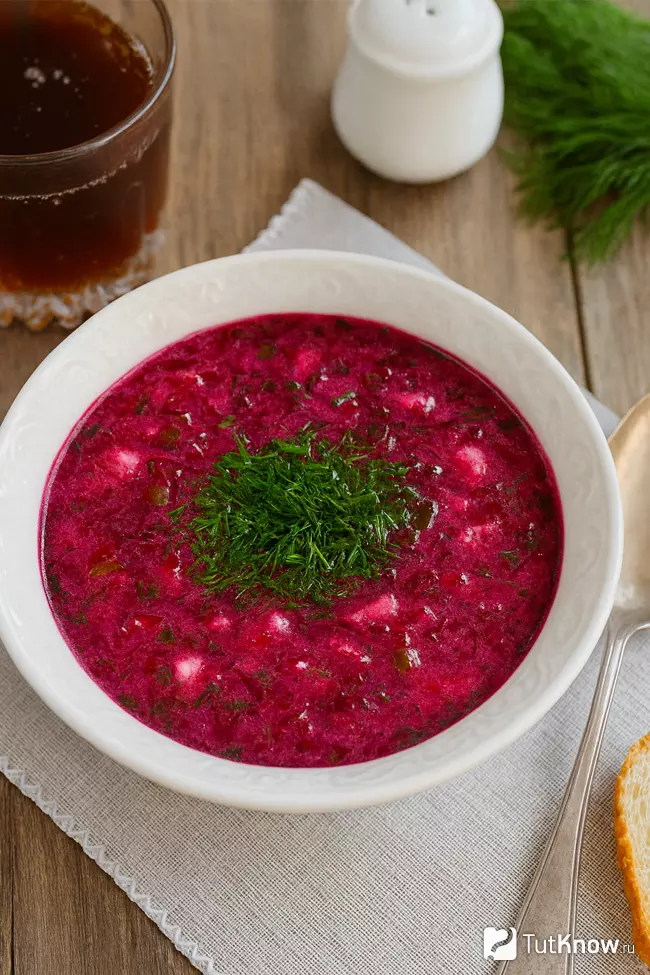 Рецепт свекольника на квасе без мяса