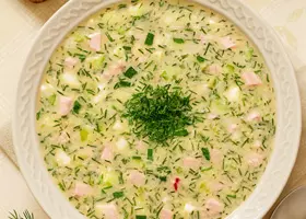 Советская окрошка на квасе с колбасой