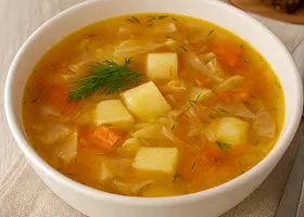 Овощной суп с капустой и картофелем без мяса