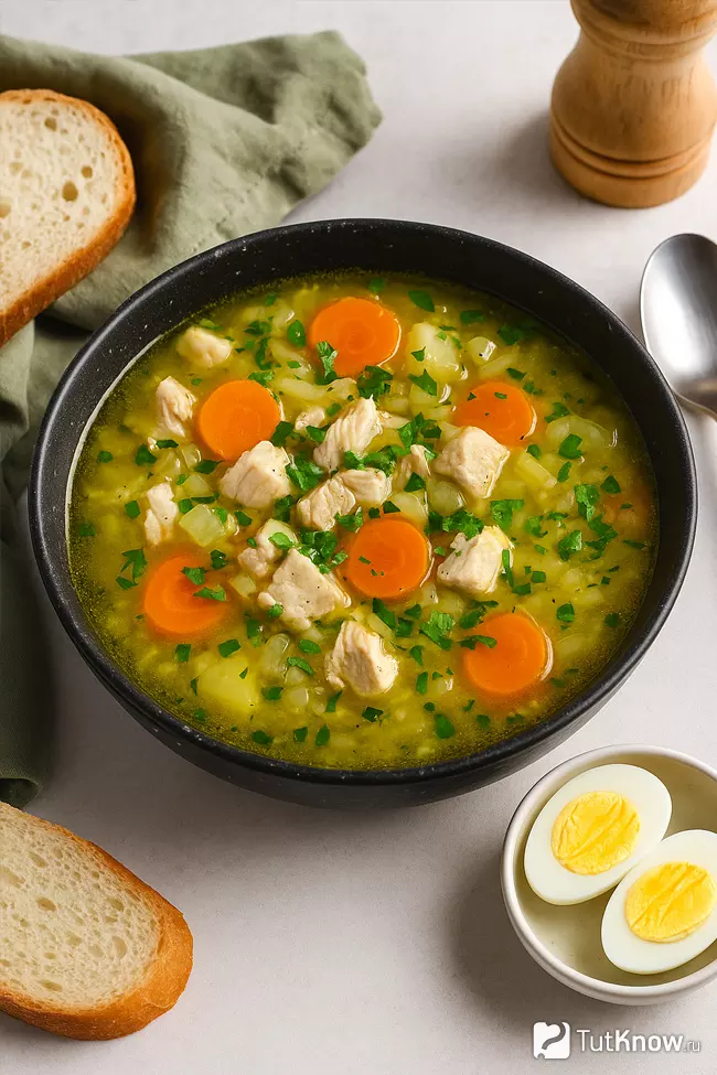 Рецепт куриного супа с домашней лапшой и морковью