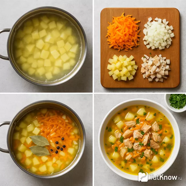 Пошаговое приготовление супа из копчёной рыбы с картошкой