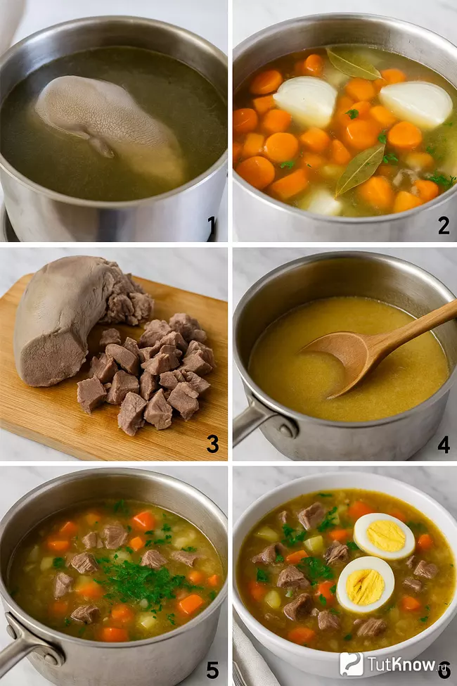 Пошаговое приготовление фальшивого черепахового супа