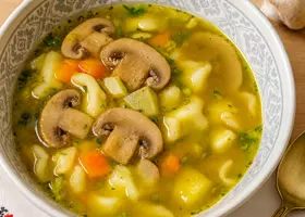 Украинский грибной суп с галушками