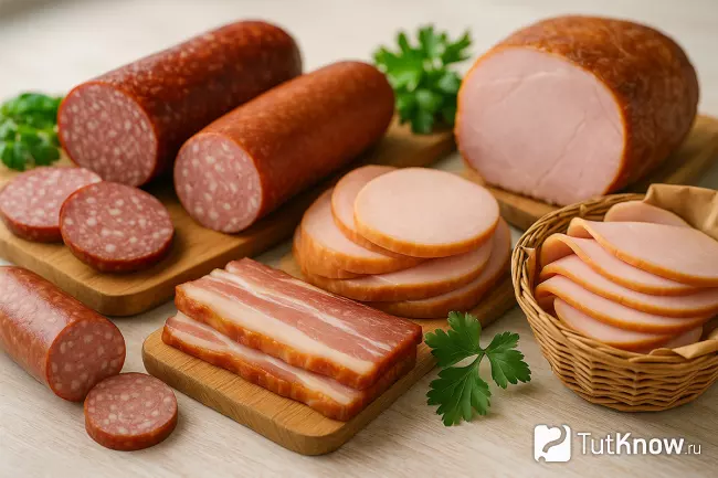 Колбасы и копчености для солянки