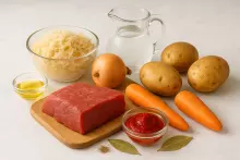 Ингредиенты для щей из квашеной капусты