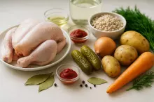 Ингредиенты для рассольника с курицей