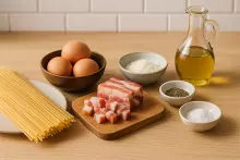 Ингредиенты для классической пасты карбонара