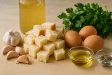 Ингредиенты для чесночного супа с яйцом