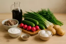Ингредиенты для окрошки на квасе
