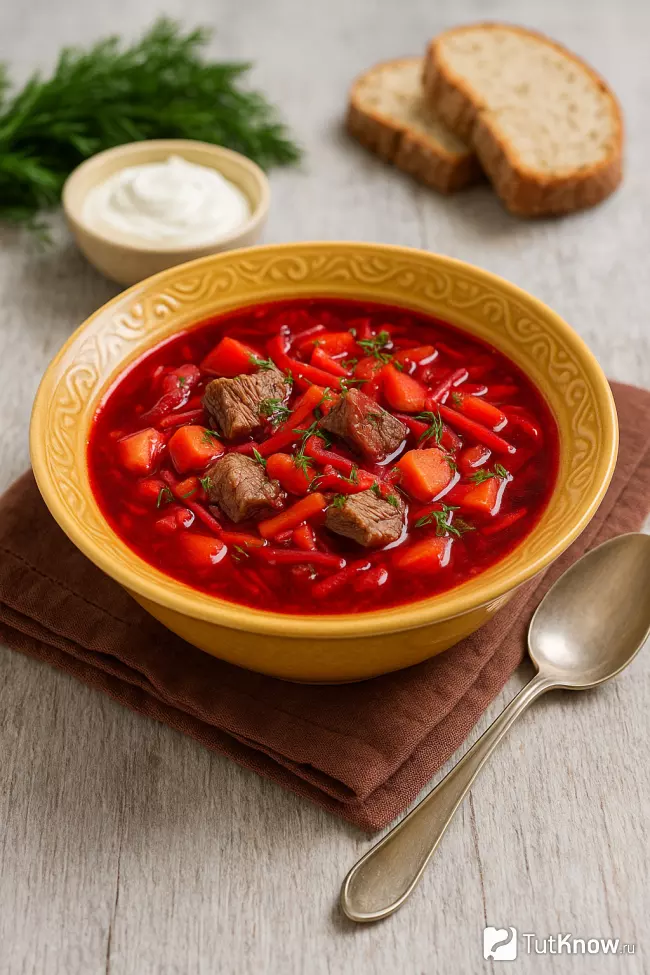 Свекольник с говядиной - сытный и вкусный рецепт