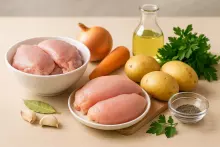 Ингредиенты для картофельного супа с курицей