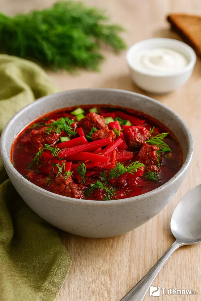 Рецепт вкусного свекольника с говядиной