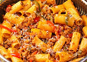 Паста Ригатони с фаршем