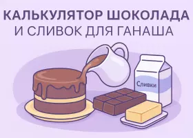 Калькулятор пропорций шоколада и сливок для ганаша
