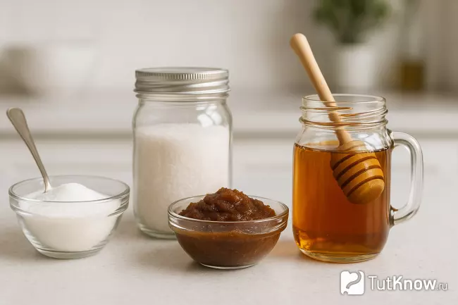 Натуральные заменители сахара на кухонном столе