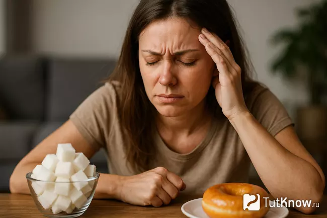 Резкий отказ от сахара вызывает головную боль