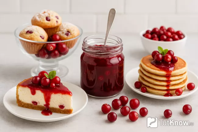 Клюквенные десерты и джем
