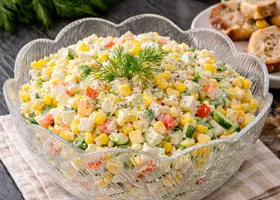 Крабовый салат – классический рецепт с кукурузой