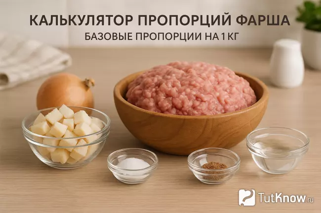 Базовые пропорции фарша для котлет