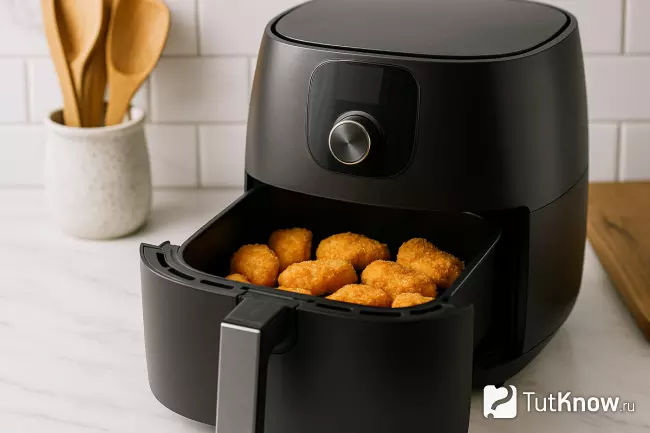 Аэрогриль с готовыми хрустящими наггетсами