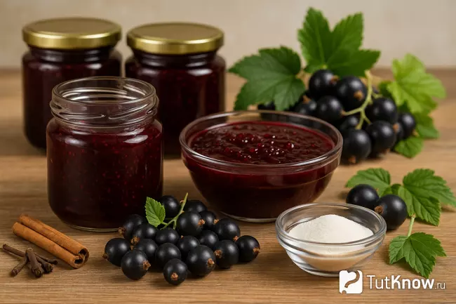 Чёрносмородиновый джем с пектином и свежими ягодами