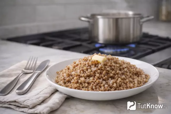 Готовая гречневая каша — рассыпчатая варка на плите