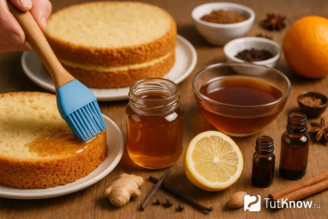 Пропитка бисквита сиропом и ароматические добавки