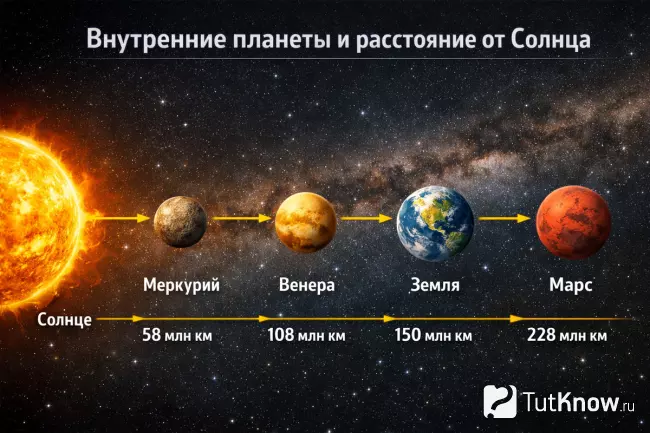 Положение Венеры среди планет Солнечной системы