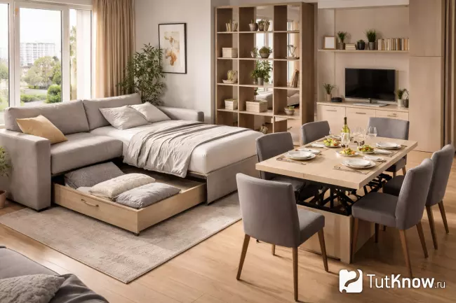Мебель-трансформер для маленькой гостиной