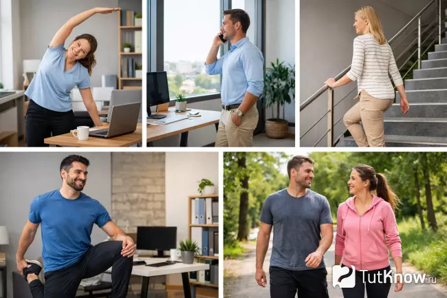 Активность в течение рабочего дня при сидячей работе