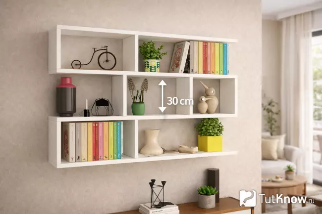 Расстояние между полками 30 см