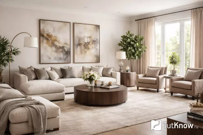 Декор большой гостиной масштаб и пропорции