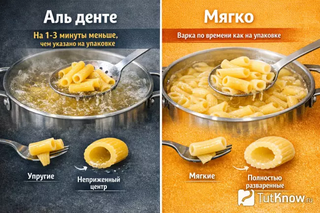Аль денте и мягкая паста — сравнение степени готовности при варке макарон