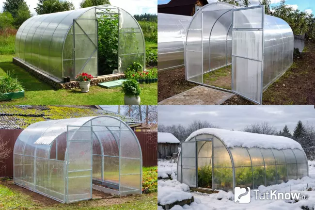 Арочные теплицы летом и зимой