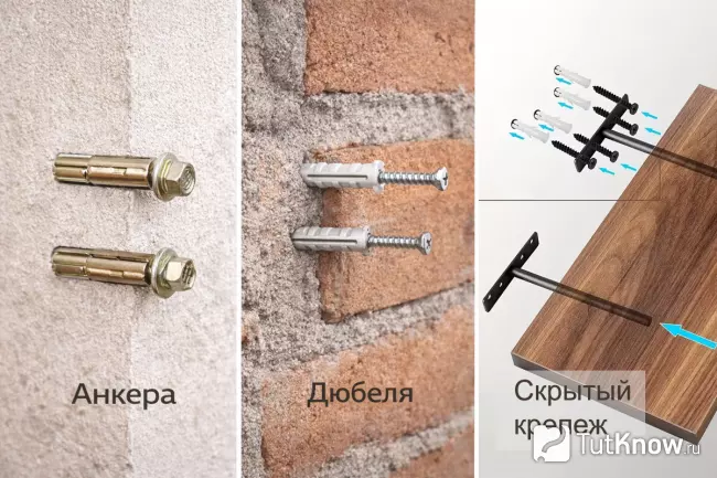 Крепление книжных полок: анкера, дюбеля, скрытый крепёж