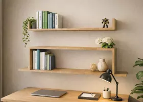 Полки над столом и рабочей зоной — чертежи и идеи