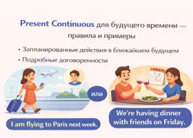 Present Continuous для будущего времени — правила и примеры