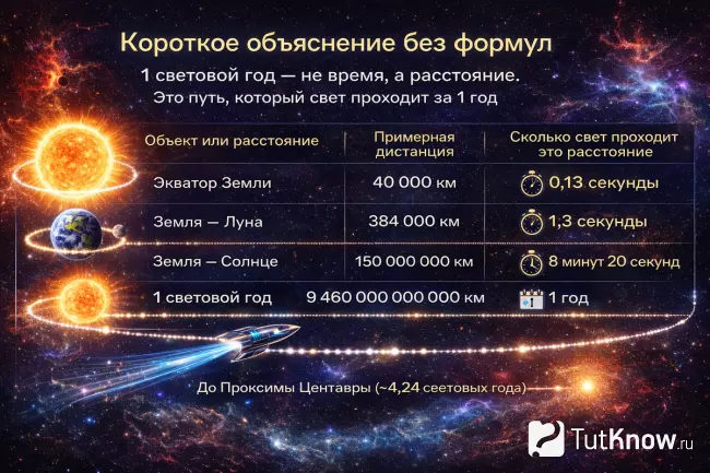Скорость света и расстояния в космосе