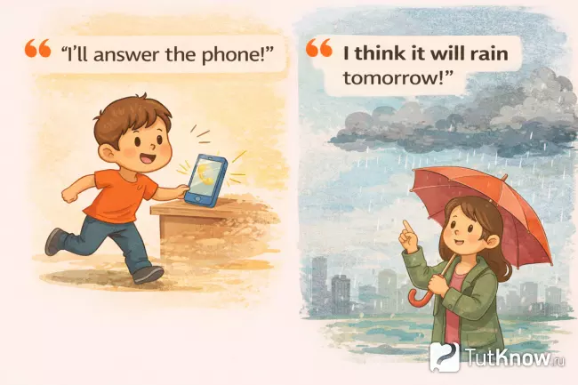 Will для спонтанных решений и прогнозов