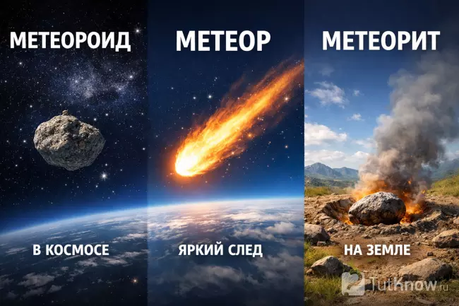 Метеор и метеорит — отличие и этапы образования