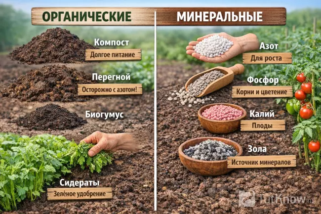Органические и минеральные удобрения весной для почвы