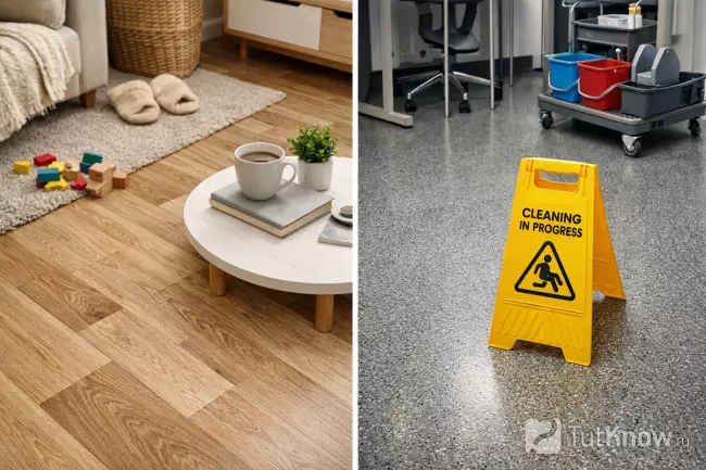 Бытовой и коммерческий линолеум — сравнение