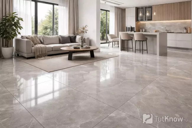 Пол из керамогранита в квартире
