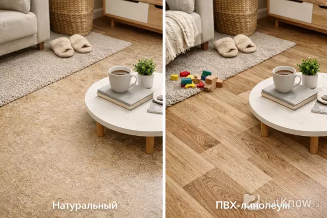 Натуральный и ПВХ линолеум — сравнение