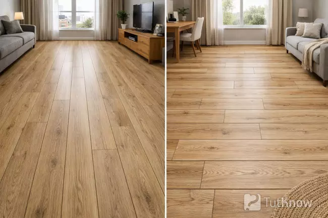 Направление укладки ламината по длине и ширине комнаты