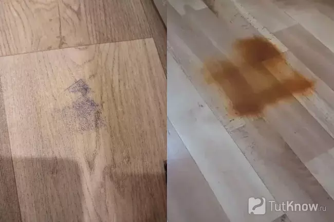 Пятна, въевшиеся в линолеум на полу