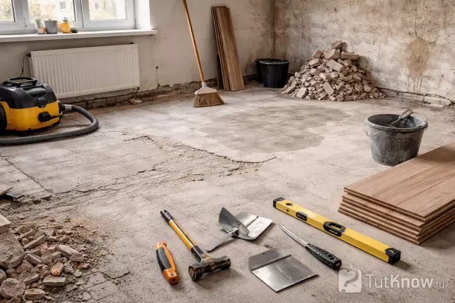 Подготовка основания пола под ламинат