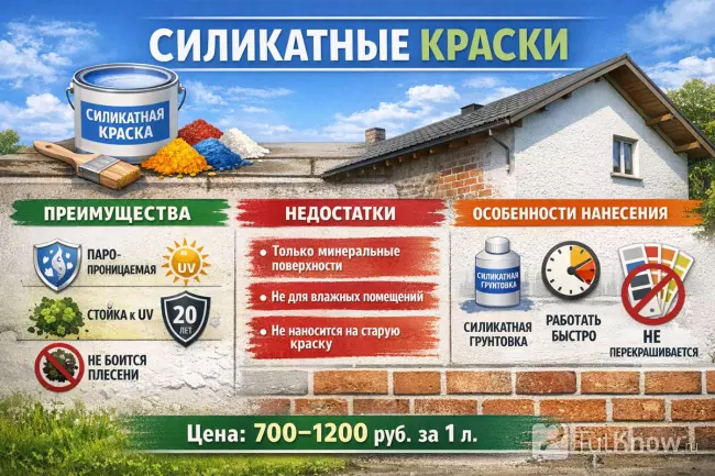 Силикатные краски — свойства и применение