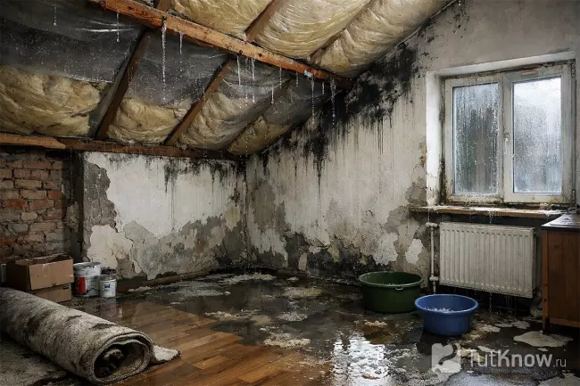 Сырость и плесень из-за ошибок утепления