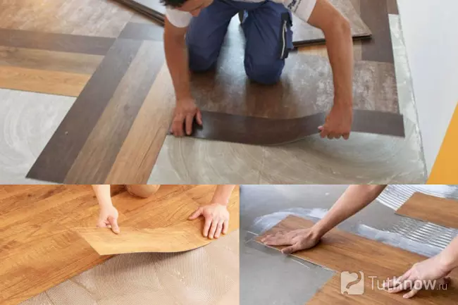 Укладка ПВХ плитки в комнате
